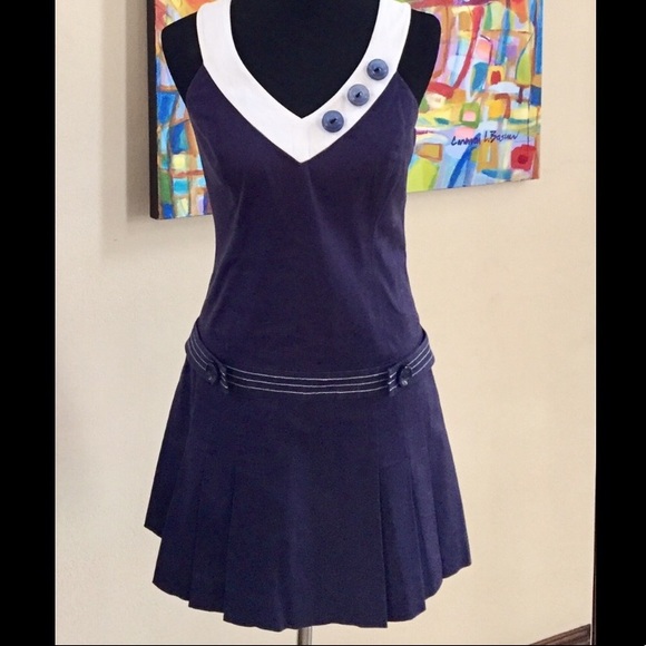 Lilly Pulitzer Dresses & Skirts - Lilly Pulitzer Sailor Navy & White Pleated Dress
